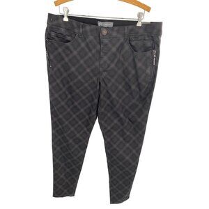 nwt wit & wisdom "ab" SOLUTION JEGGINGS HIGH RISE PLAID PANTS SIZE 18